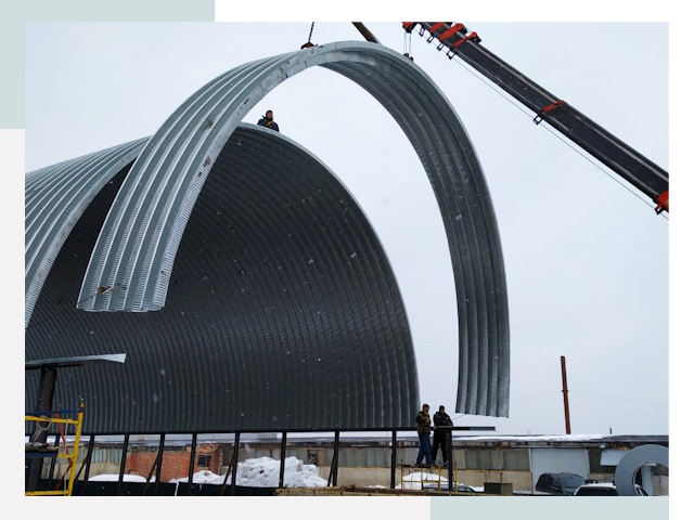 Полукруглые ангары в слободском