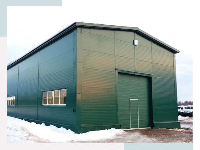 Двускатные ангары в слободском